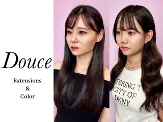 ロング ヘアアレンジ カラー エクステ/TARKY 編み込みエクステのヘアスタイル