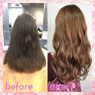 ロング カラー パーマ ヘアアレンジ メンズ ネイル マツエク・マツパ 八巻 晴香のヘアスタイル