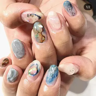 ネイル 渋谷/チップ長さ出し 👑アプレgel-xのネイルデザイン