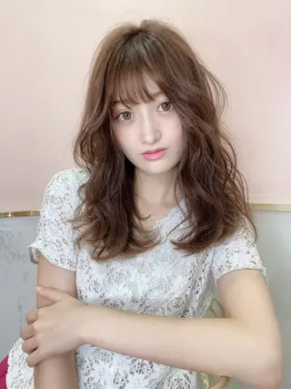 セミロング カラー 中顔面縮小/ 髪質改善/MaCoのヘアスタイル