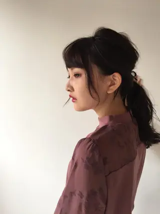 セミロング カラー エクステ/プルエク/ rita/フルヤマのヘアスタイル