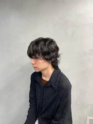 セミロング パーマ ヘアアレンジ メンズ fifth 石川 凪のヘアスタイル