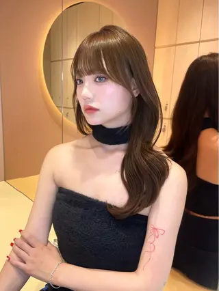 セミロング カラー 縮毛矯正ブリーチなし 🍒❤ゆうきのヘアスタイル