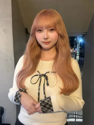 ロング カラー ミルクティーベージュ ブリーチ🖤サヤカのヘアスタイル