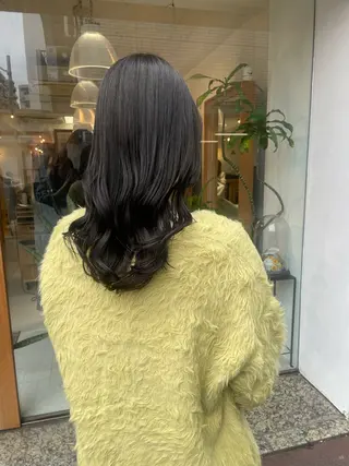 セミロング カラー 福田千尋/インナー カラー/縮毛矯正のヘアスタイル