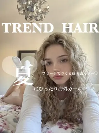 ロング 艶髪ハイトーンカラー 渋谷🎀ririkaのヘアスタイル