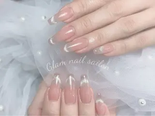 ネイル エツメ💅 長さ出し🎀デザインのネイルデザイン
