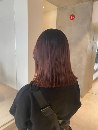 ミディアム カラー 朝倉 南のヘアスタイル
