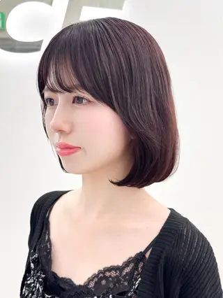 ミディアム カラー ヘアアレンジ 縮毛矯正🤍 盛れるボブ/ひかりのヘアスタイル