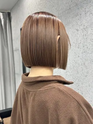 ショート カラー ヘアアレンジ ボブ指名１位/パツッ とボブ/似合わせのヘアスタイル