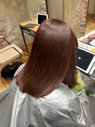 セミロング カラー パーマ 銀座✨レイヤーカット 顔まわり/坂本亜裟海のヘアスタイル