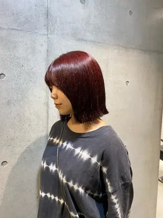 ショート カラー ヘアアレンジ ボブ艶モテカラー🫧 カリンのヘアスタイル