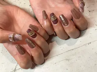 ネイル 韓国/ワンホン/長さ 出しつけ放題🎀のネイルデザイン