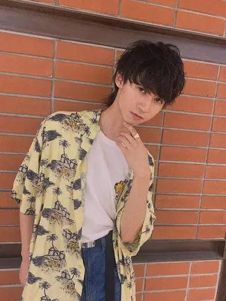 ショート パーマ メンズ 三矢 ちなつのヘアスタイル