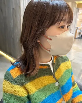 セミロング カラー 艶カラー 髪質改善 Kiriのヘアスタイル