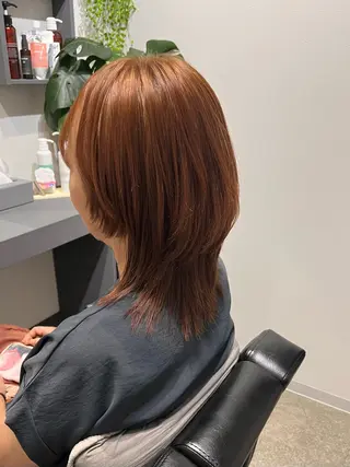 ミディアム カラー パーマ 堀越 エリのヘアスタイル