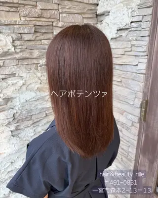 ミディアム 中村紫乃/艶髪. 縮毛矯正.白髪染めのヘアスタイル
