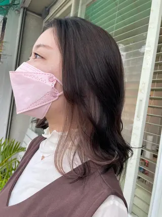 ミディアム カラー パーマ ヘアアレンジ 村上 由希のヘアスタイル
