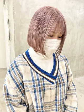 ミディアム カラー パーマ ヘアアレンジ メンズ ハイトーン/レイヤー 🌸さくらのヘアスタイル