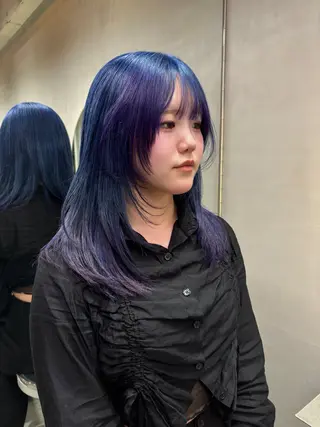 セミロング カラー 中川 舞依のヘアスタイル