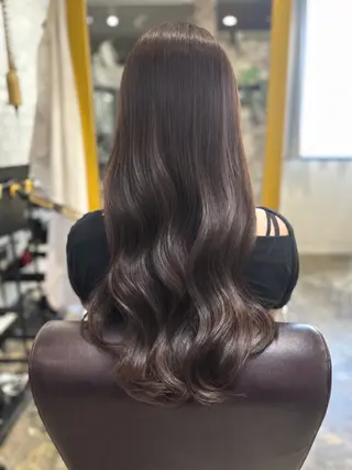 ロング カラー mizuki🧡縮毛 矯正/髪質改善のヘアスタイル