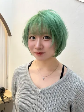 ショート カラー 柔らかい艶暖色 レイヤー🫧姫汝のヘアスタイル