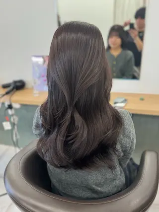 ロング カラー 赤み消し韓国ヘア レイヤー縮毛🤍渡邉のヘアスタイル