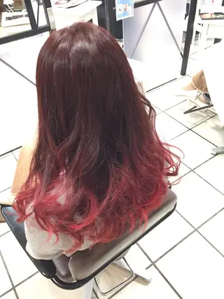 ミディアム セミロング ロング カラー 西村 達哉のヘアスタイル