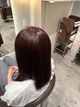 ミディアム カラー 髪質改善ストレート 中林優太のヘアスタイル
