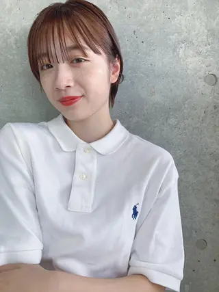 ショート カラー ボブパーマコテ巻き風 パーマNo1深江秀平のヘアスタイル
