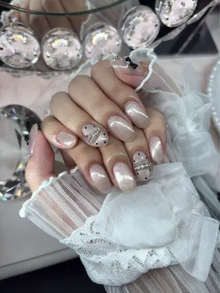 ネイル 24時まで❤︎韓国、 ワンホンネイルのネイルデザイン
