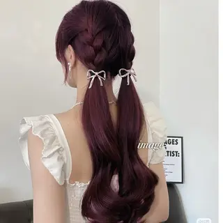 ロング カラー ガーリー♡女の子っぽ ヘア♡ピンクカラー♡のヘアスタイル