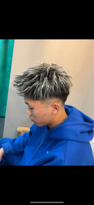 ショート カラー メンズ SHION men's permのヘアスタイル