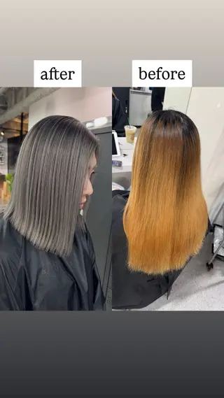 ミディアム バレイヤージュ ボブ🌈ナツヤのヘアスタイル