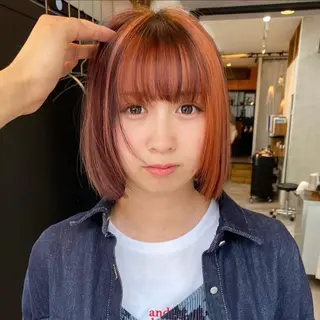 ミディアム カラー ブロンド/ブリーチ 【SITY.】のヘアスタイル