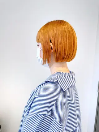ショート カラー パーマ ボブ/縮毛/レイヤー モトナリのヘアスタイル