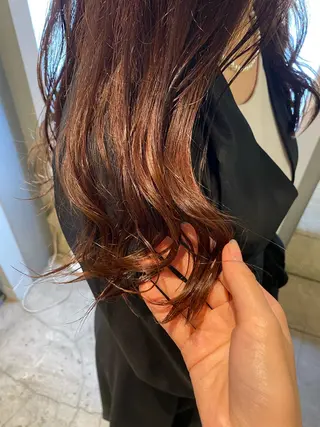 セミロング カラー BLOCK hair makeのヘアスタイル