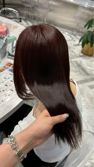 セミロング カラー himari💜 酸性ストレートのヘアスタイル