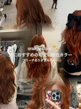 カラー 暖色/透明感カラー 🤍yuzuho🫧のヘアスタイル