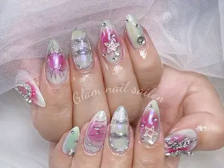 ネイル エツメ💅 長さだし🎀デザインのネイルデザイン