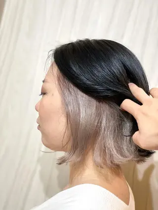 セミロング カラー ヘアアレンジ ✨錦糸町ブリーチ/ ホワイトカラー皇気✨のヘアスタイル