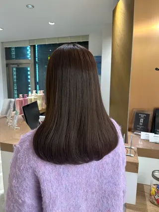 ロング カラー パーマ 安丸 結夏のヘアスタイル
