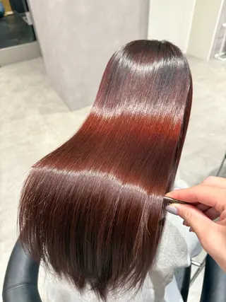 ロング カラー パーマ ヘアアレンジ 縮毛矯正/髪質改善/ ブリーチ毛/木元渓太のヘアスタイル