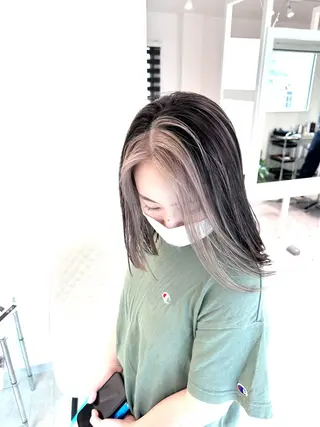 セミロング カラー 加藤 佑二のヘアスタイル