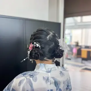 ヘアアレンジ naho💚 /wカラー/縮毛矯正のヘアスタイル