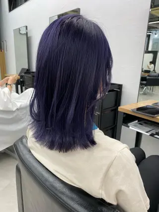 ミディアム カラー ヘアアレンジ ブリーチダブルカラー 元町三宮/三ノ宮のヘアスタイル
