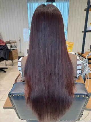 ロング カラー 髪質改善ストレート ⭐️髪質改善カラーのヘアスタイル