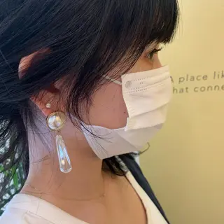 セミロング カラー ハブヘアー ハブヘアーのヘアスタイル