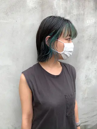 ミディアム カラー ヘアアレンジ 前田 敬太のヘアスタイル