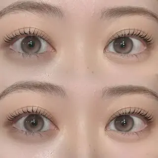 マツエク・マツパ 韓国風艶髪カラー× 束感まつ毛🎀美雨のマツエク・マツパデザイン